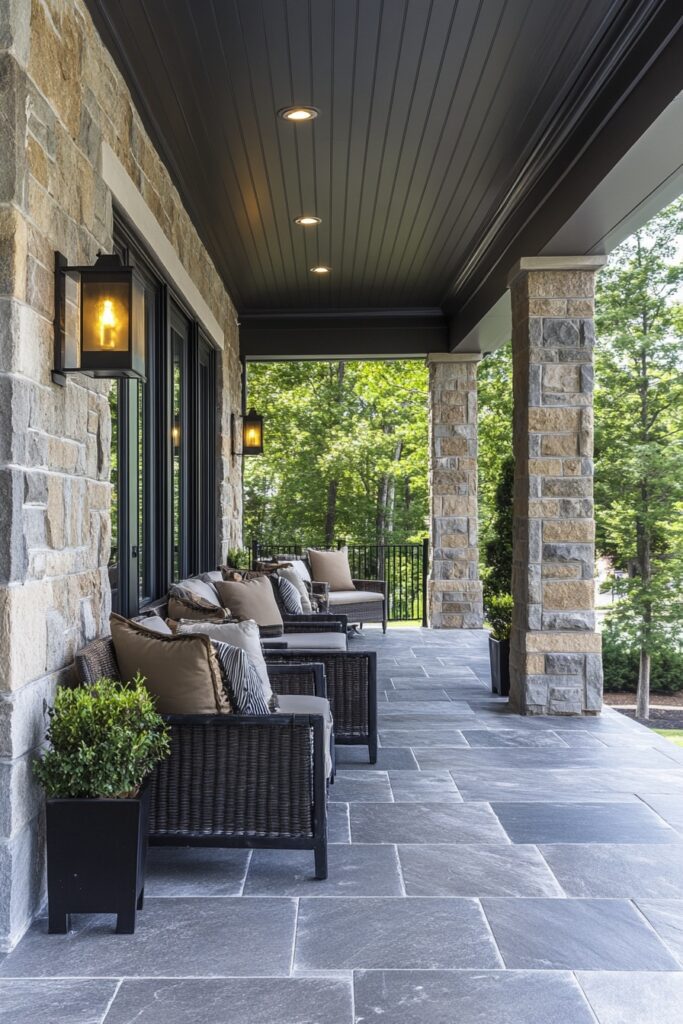 Luxurious Stone Porch Features