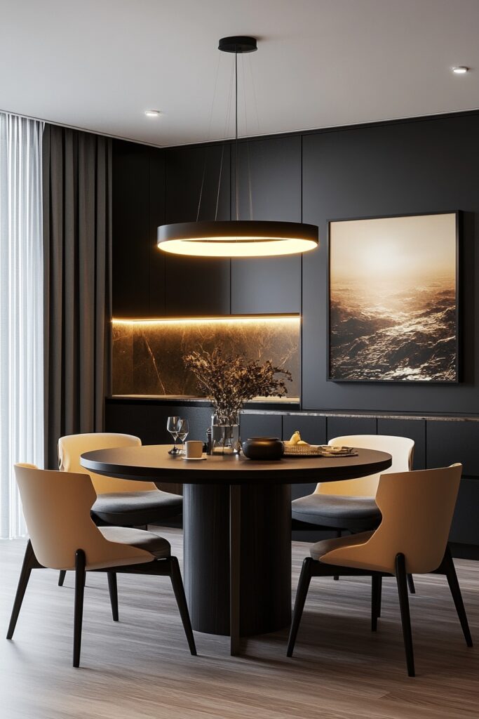 Modern Monochrome Dining Zone