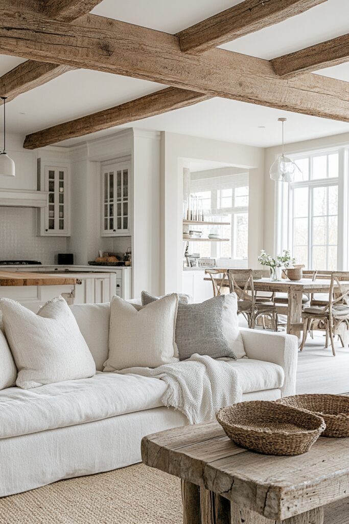 Rustic Beams and Chic Modern Furniture