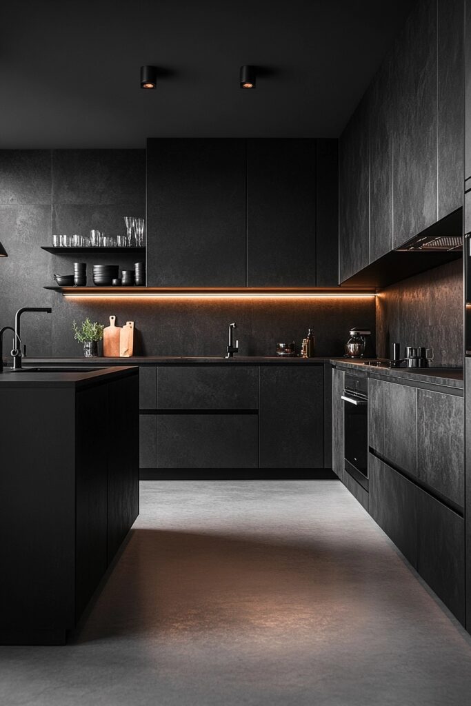 Sleek Black Kitchen