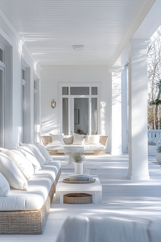 Sleek White Porch Designs