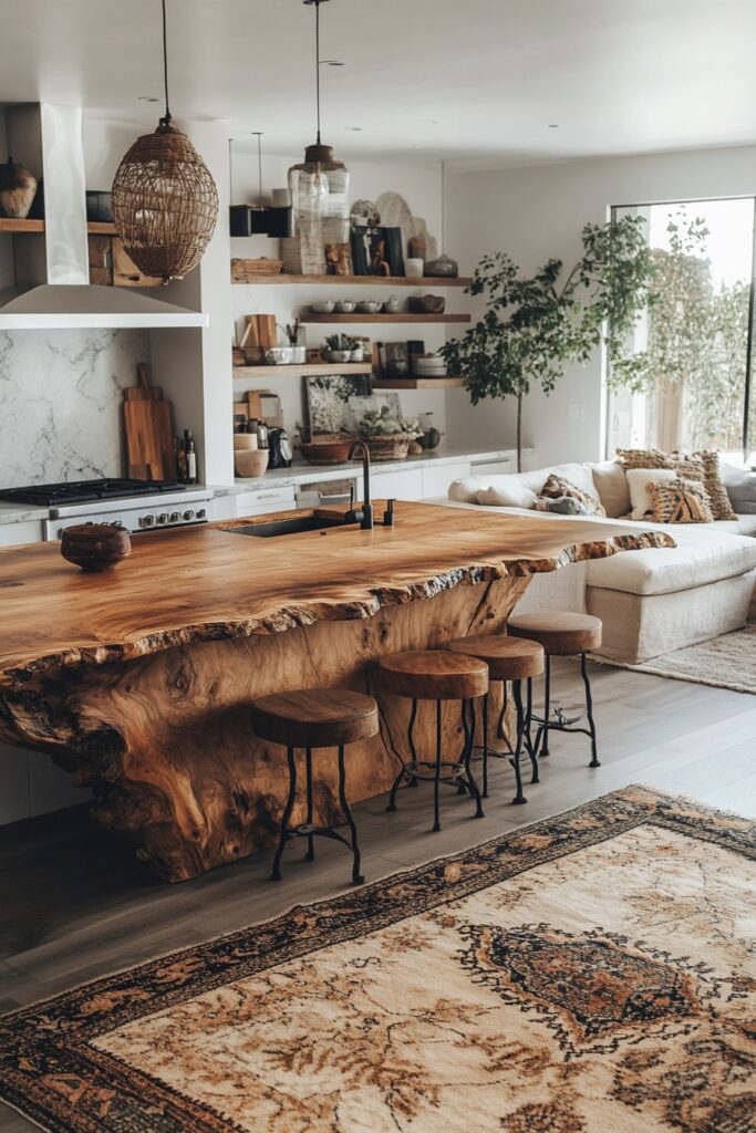 Spacious Boho Kitchen Layout