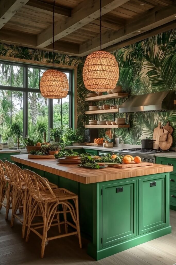 Tropical Oasis Boho Kitchen