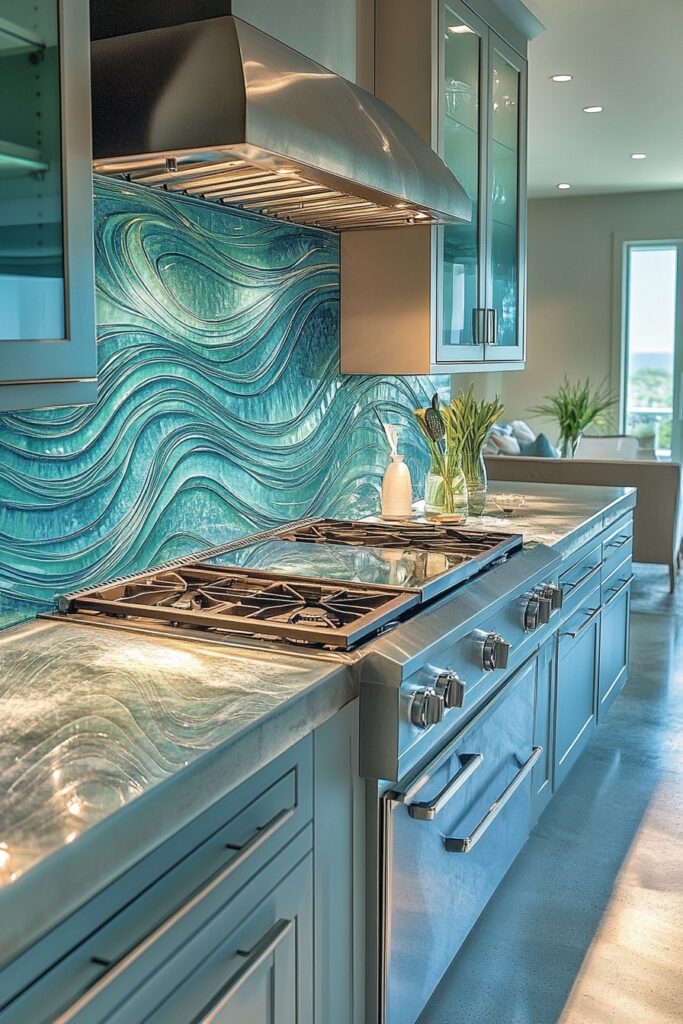 Wave-Inspired Boho Coastal Kitchen