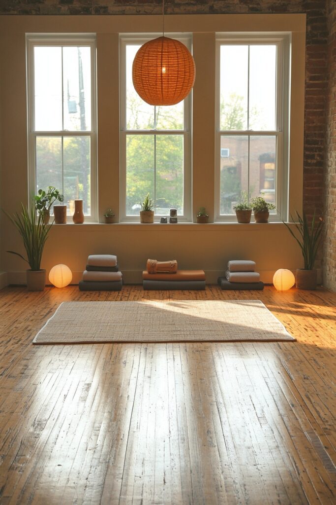 Calming Loft Yoga Space