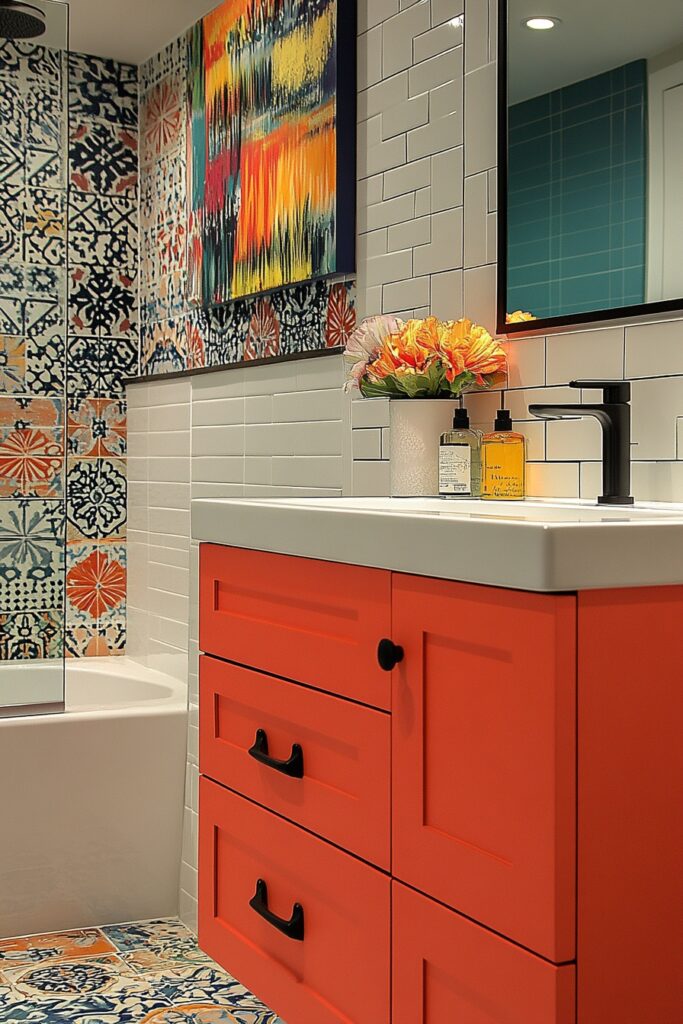 Colorful Loft Bathroom Pop