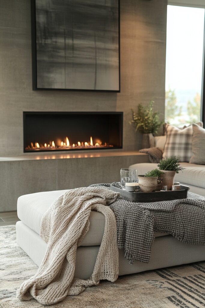 Cozy Loft Fireplace Spot