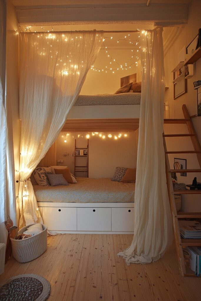 Elegant Canopy Loft Bed