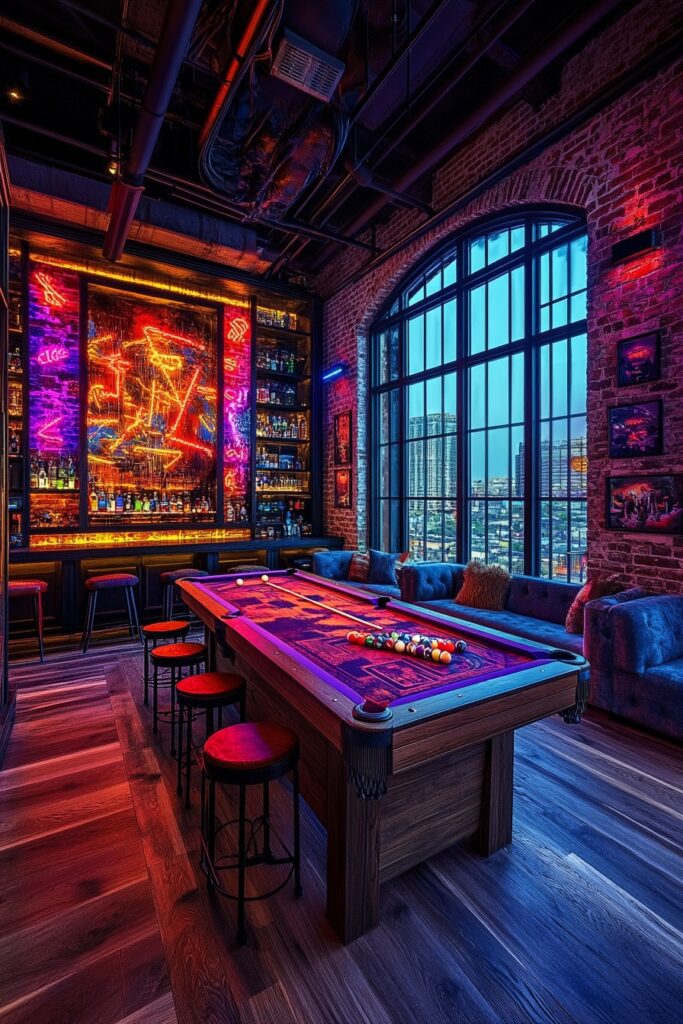 Exciting Loft Game Room