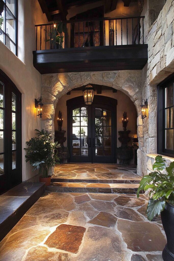 Grand Flagstone Hallway