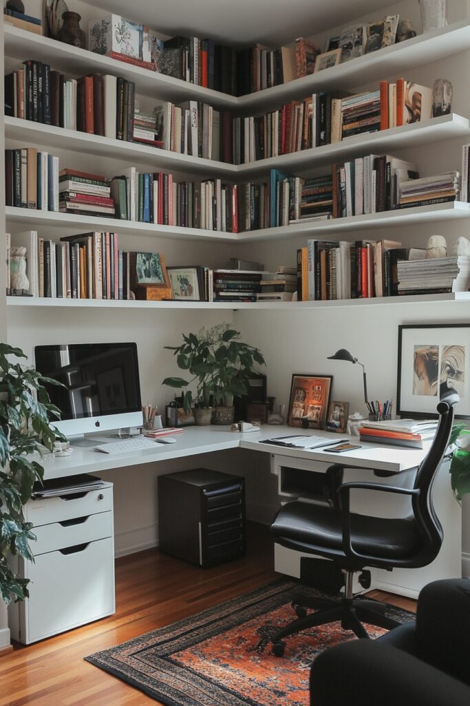 High Shelf Desk Area