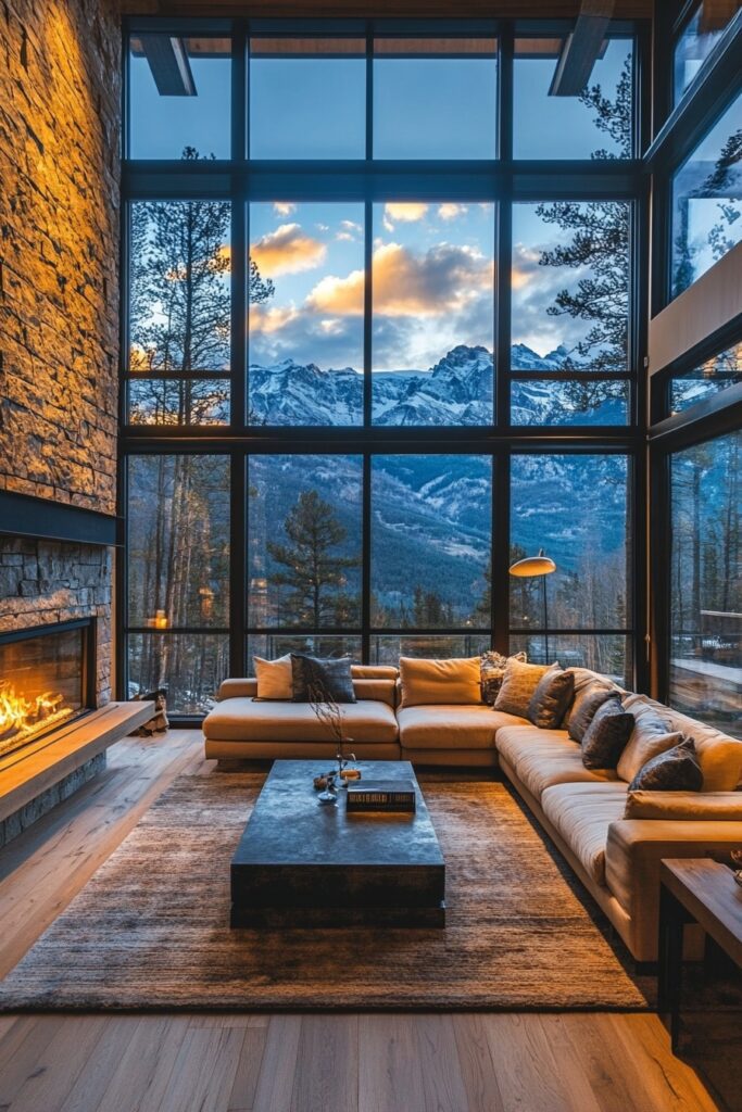 Minimalist Mountain Living Space