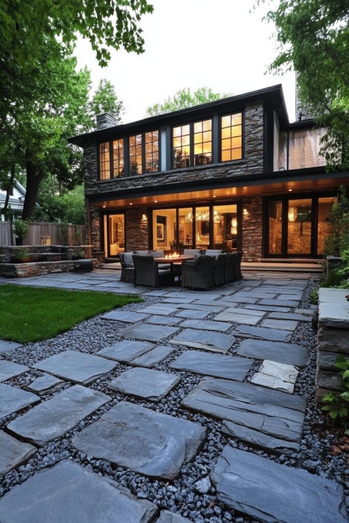 Modern Cobblestone Patio