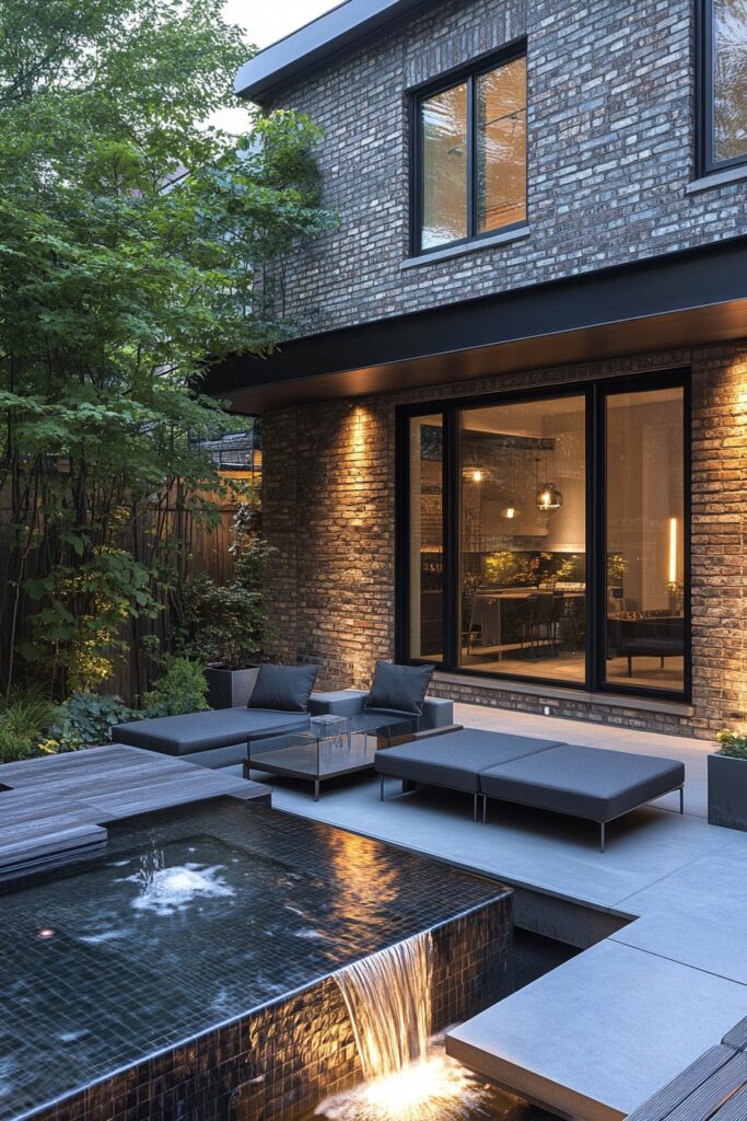 Modern Water Feature Patio