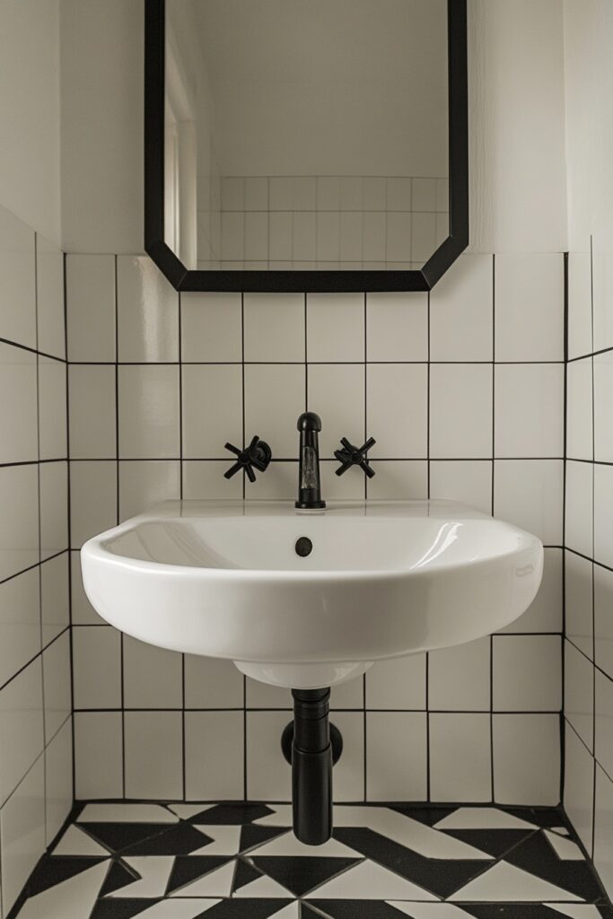 Monochrome Modern Loft Bathroom