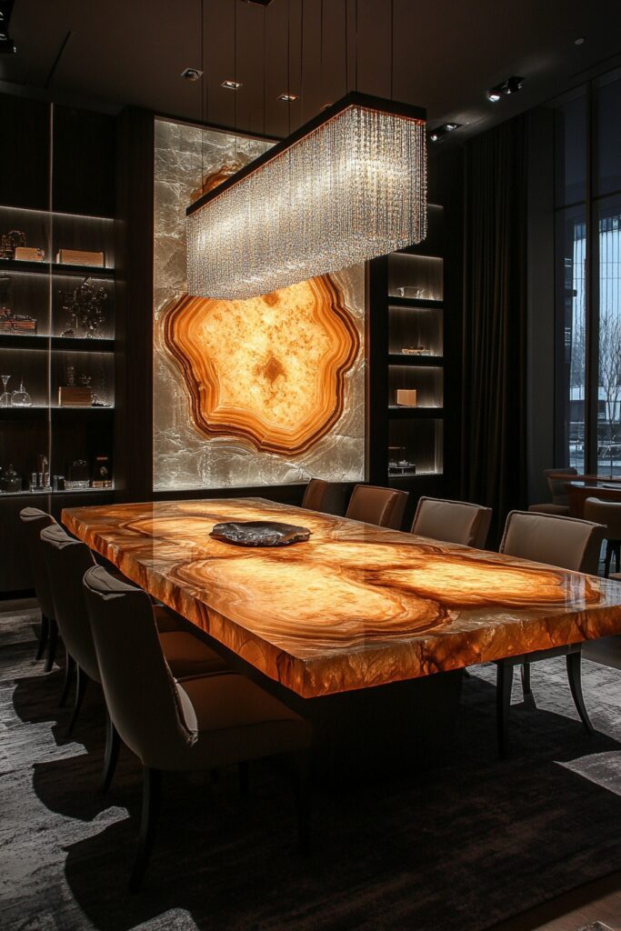 Opulent Onyx Dining Space