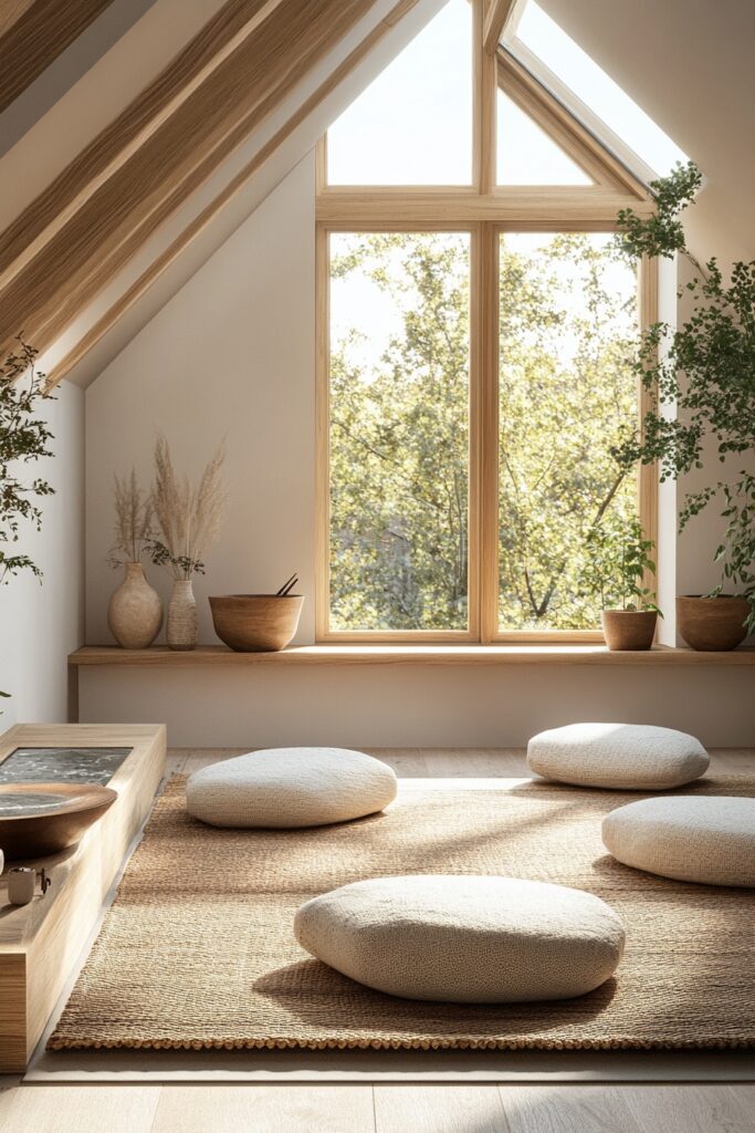 Peaceful Loft Meditation Corner