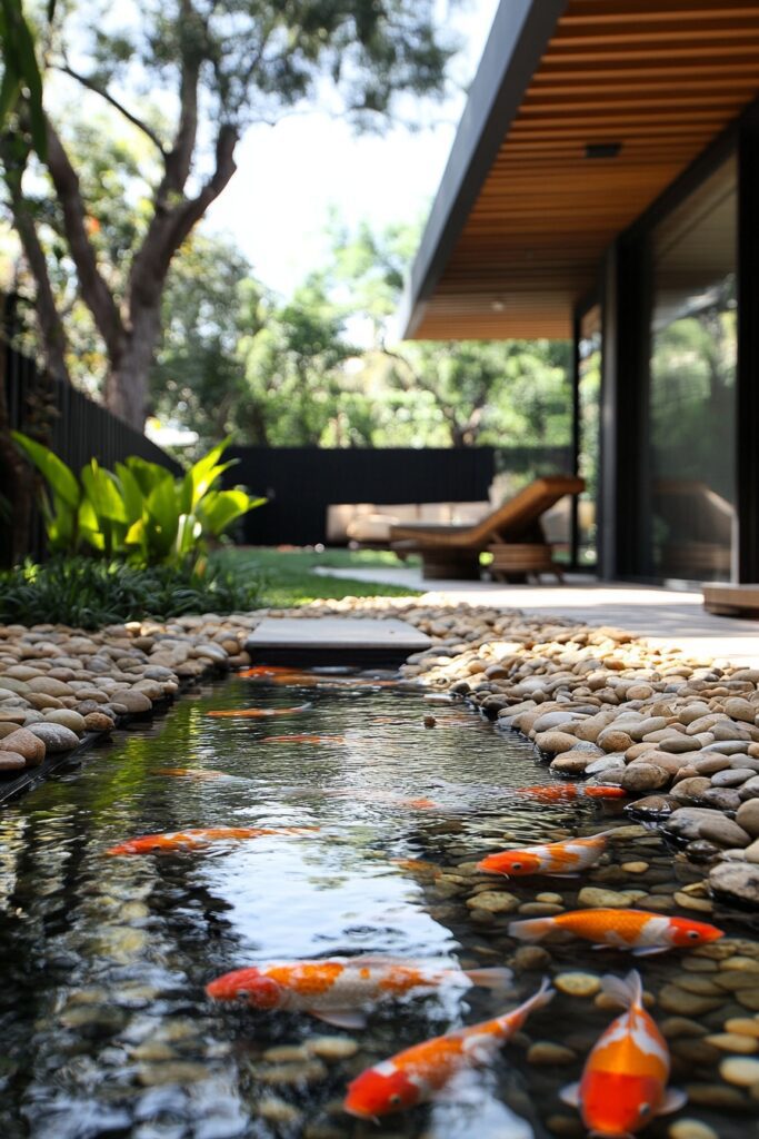 Serene Koi Pond Patio