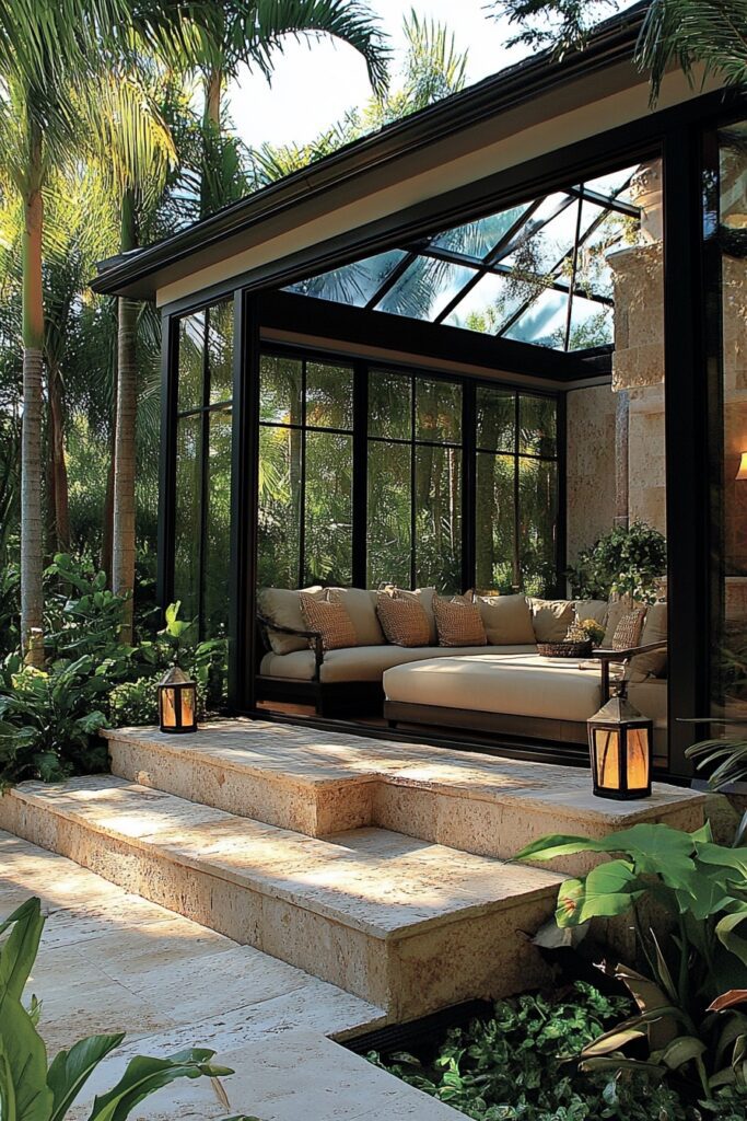 Tropical Coralstone Sunroom