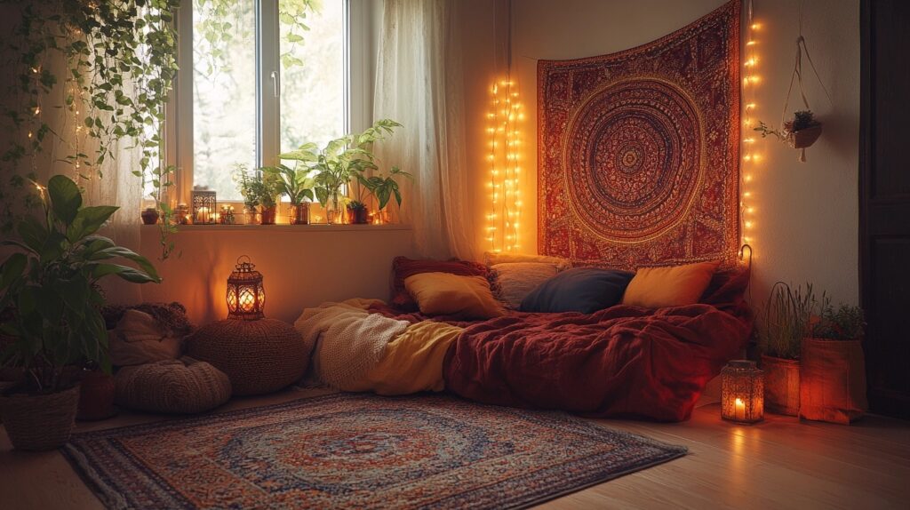 boho xmas decor bedroom ideas