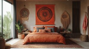 orange boho bedroom ideas