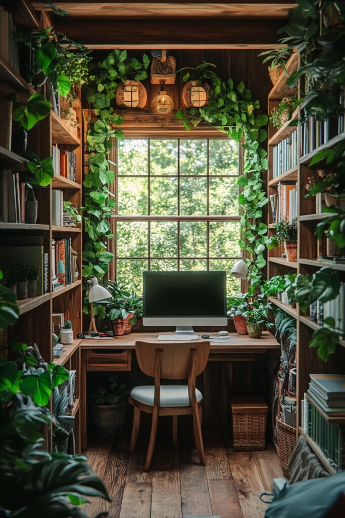 Botanical Cabin Workspace