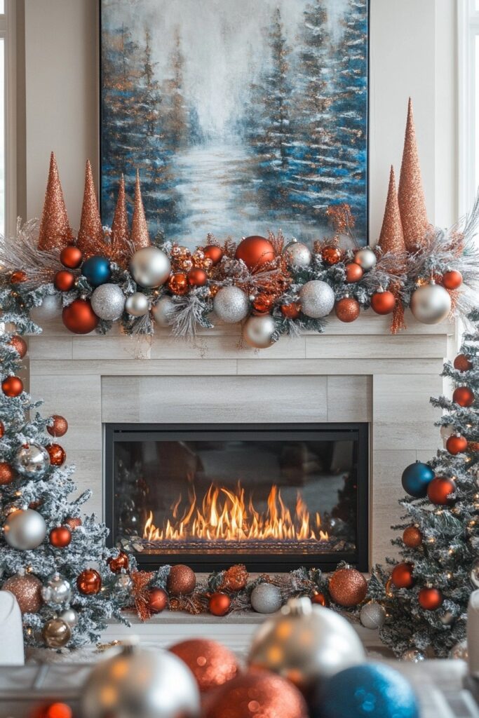 Bright Metallic Mantel Accents