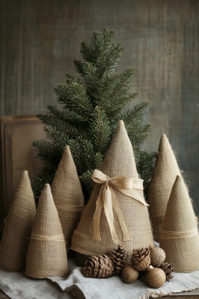 Burlap Mini Tree Decor