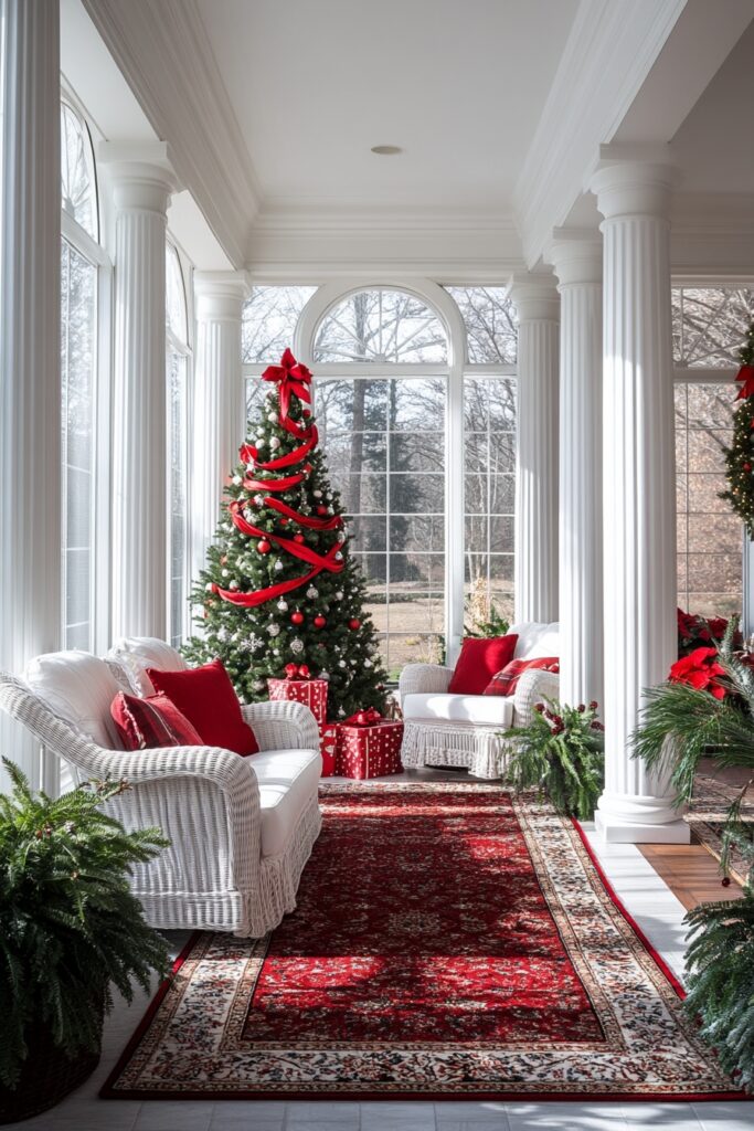 Cheerful Red Ribbon Sunroom