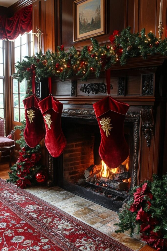 Classic Velvet Stockings Mantel