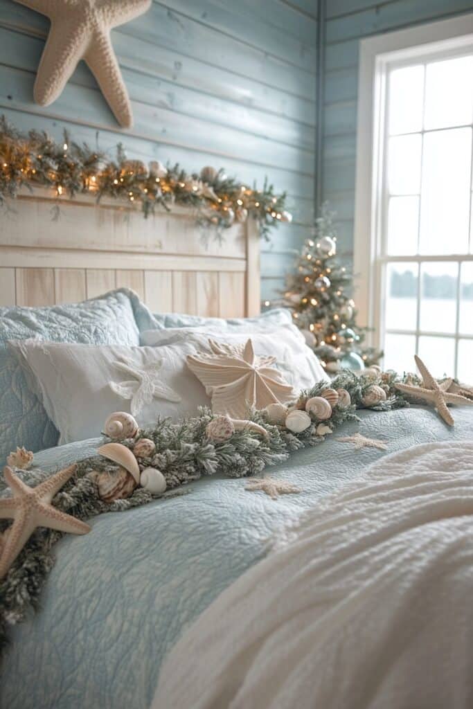 Coastal Christmas Bedroom