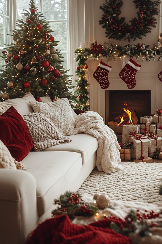 Cozy Holiday Living Room Setup