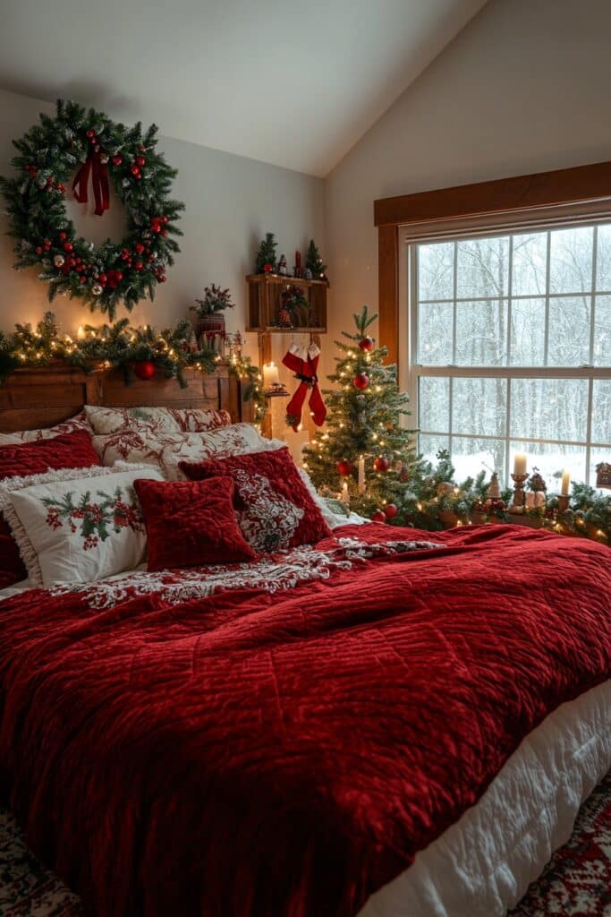 Cozy Traditional Christmas Bedroom