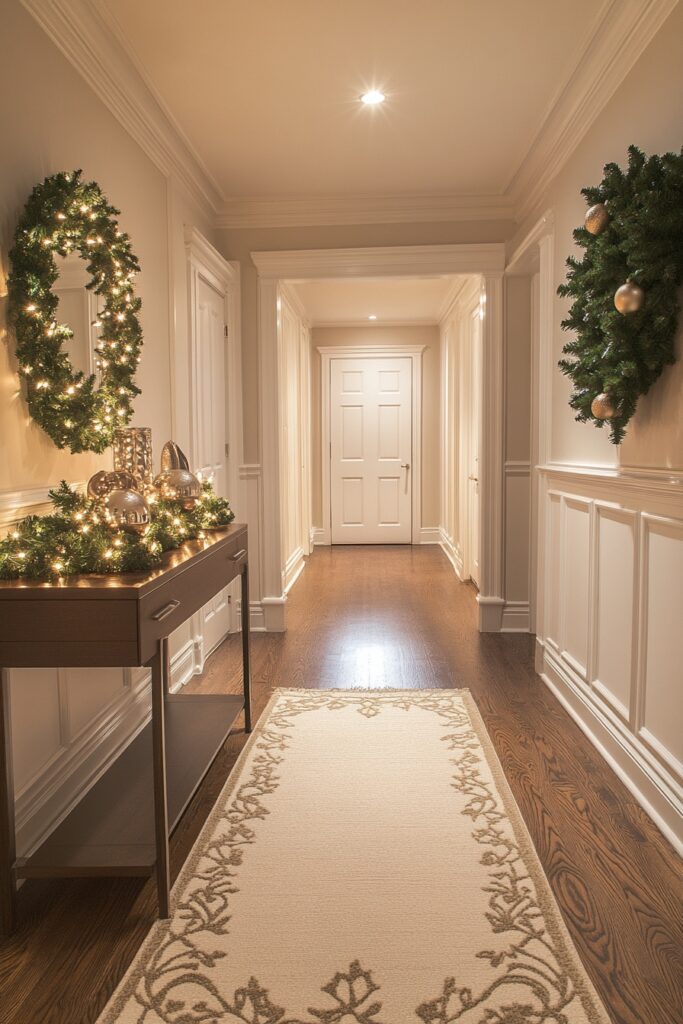 Elegant Hallway Christmas Decor