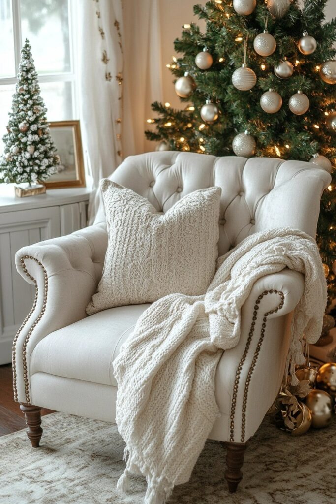 Elegant Reading Nook for Christmas