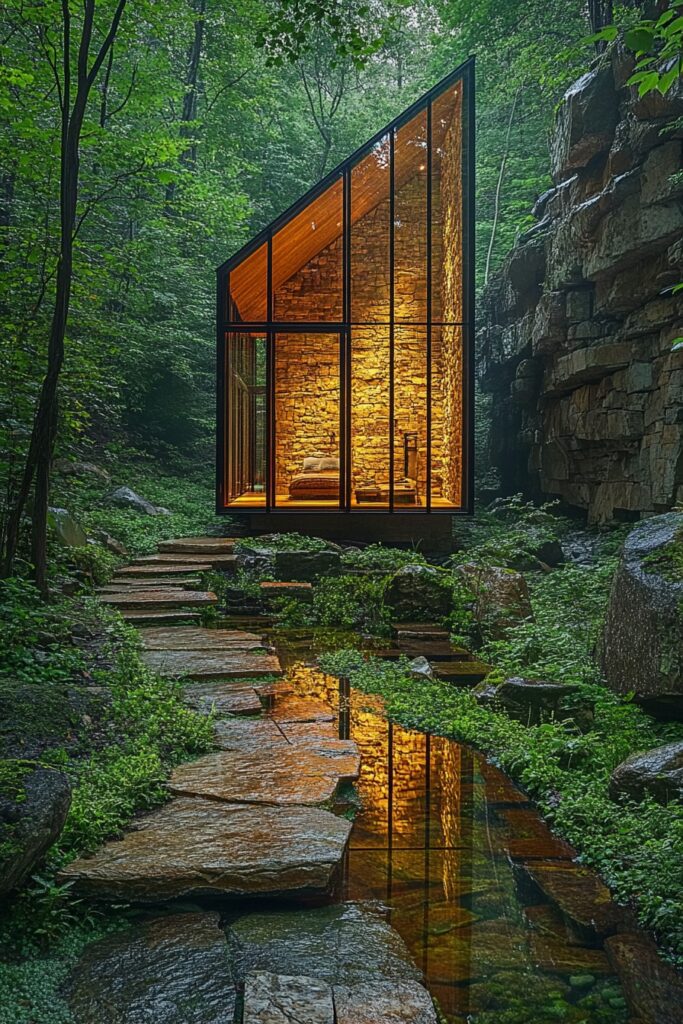 Glass-Walled Cabin