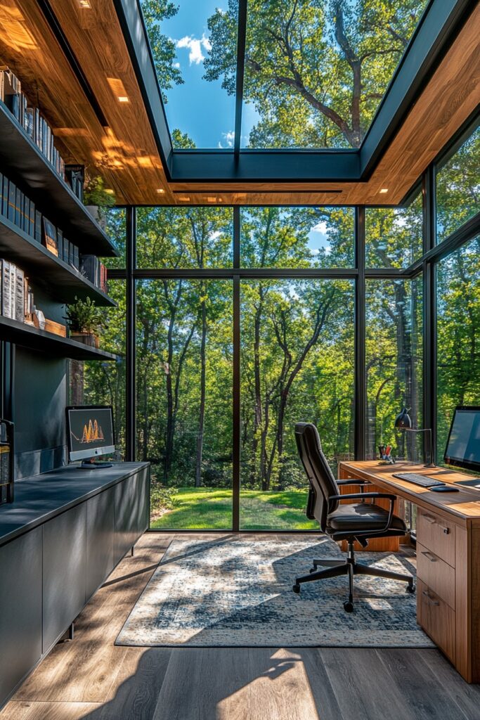 Glass-Walled Office