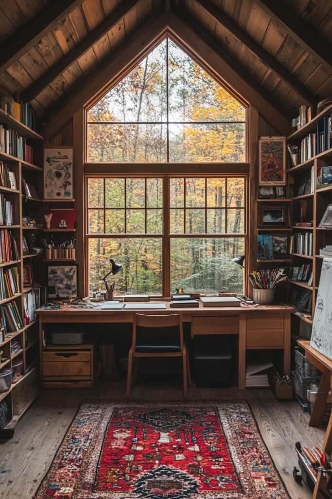 Inspiring Cabin Workspace