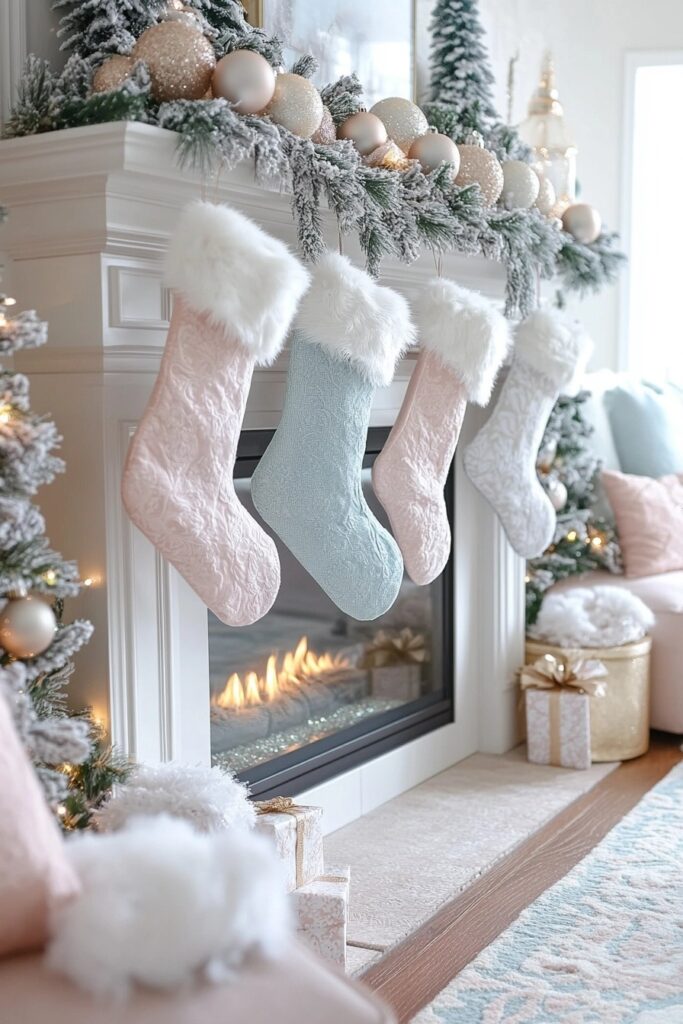 Pastel Holiday Fireplace