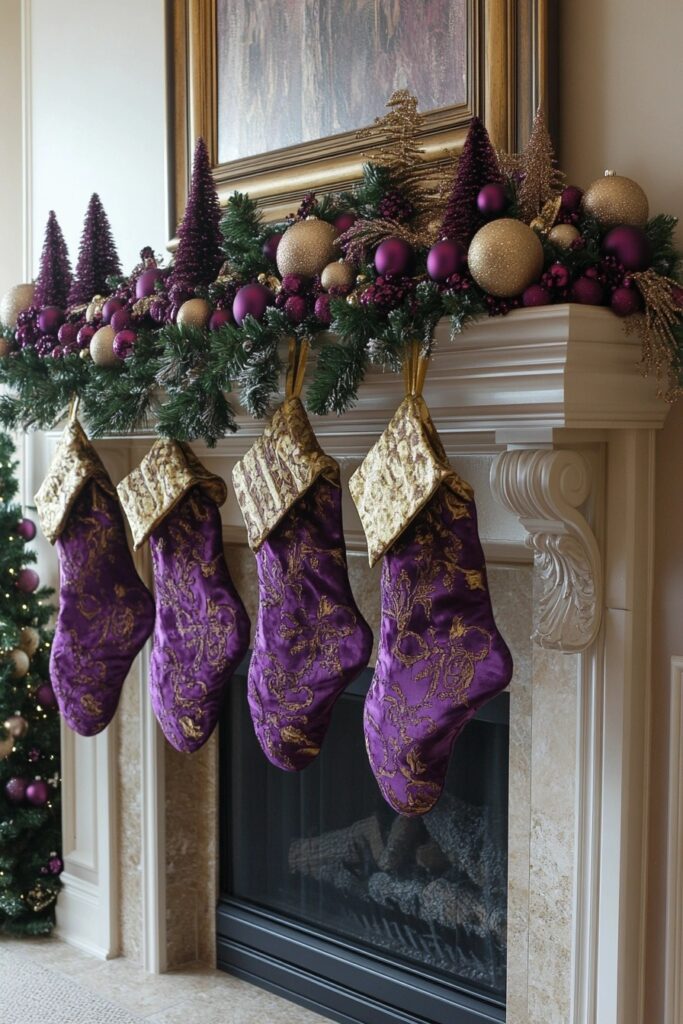 Purple and Gold Regal Fireplace