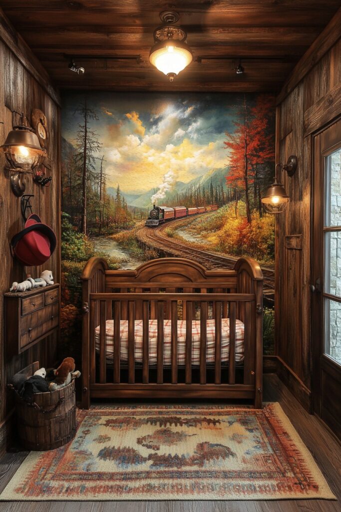 Railroad-Themed Baby Room