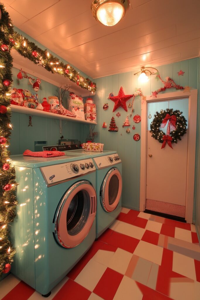 Retro Laundry Room Holiday Fun