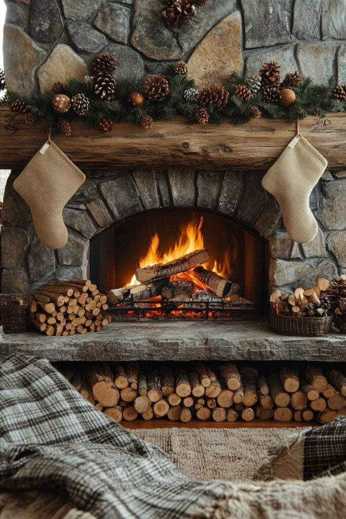 Rustic Cabin Fireplace Charm