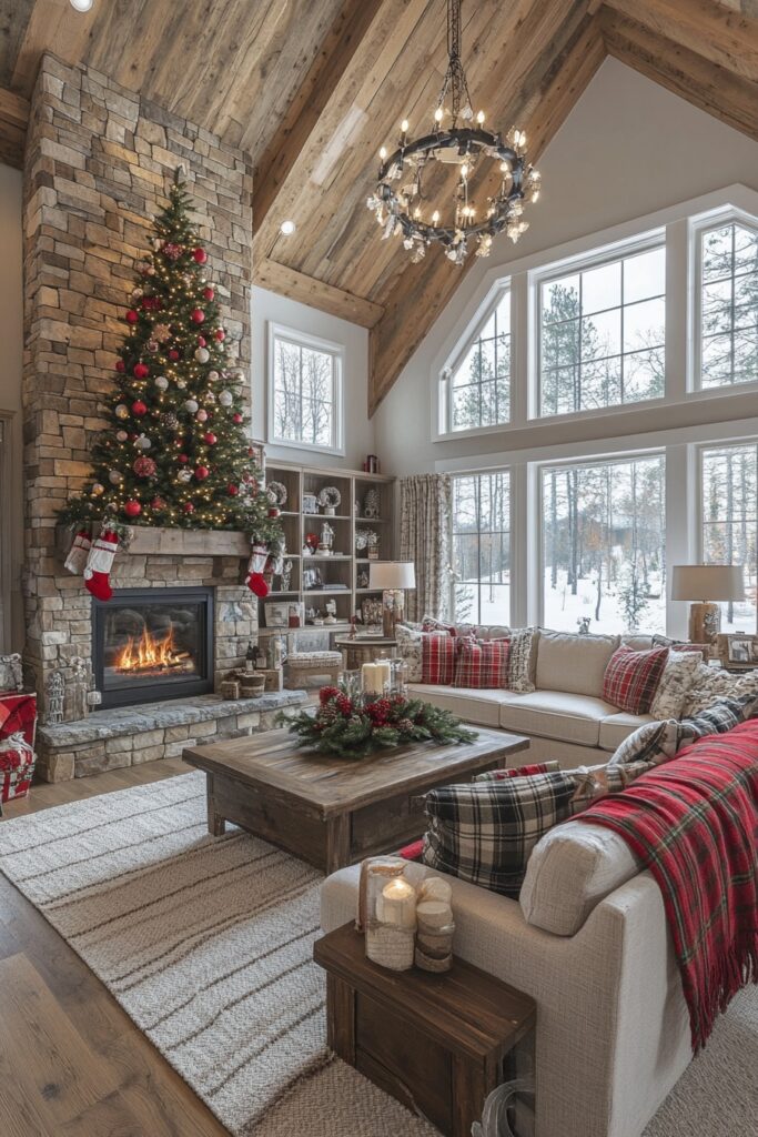 Rustic Plaid Family Room