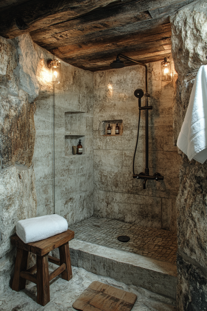 Rustic Stone Shower