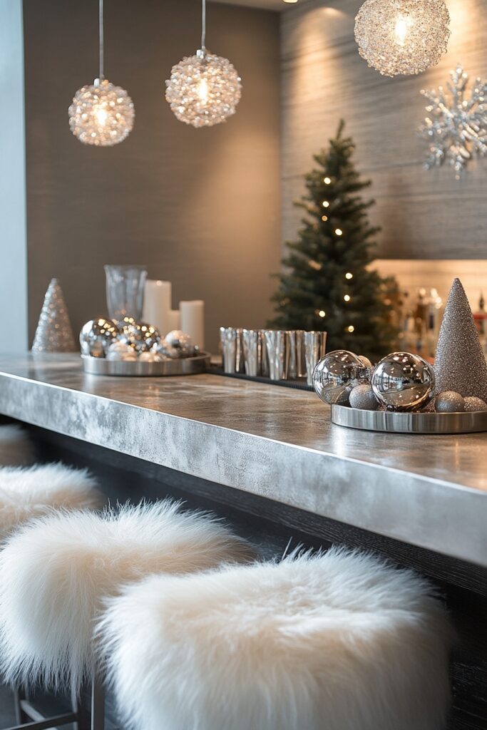 Sleek Christmas Bar Area