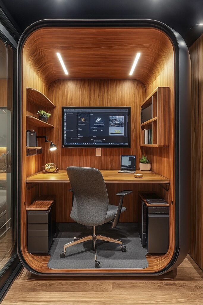 Tech-Focused Cabin Office