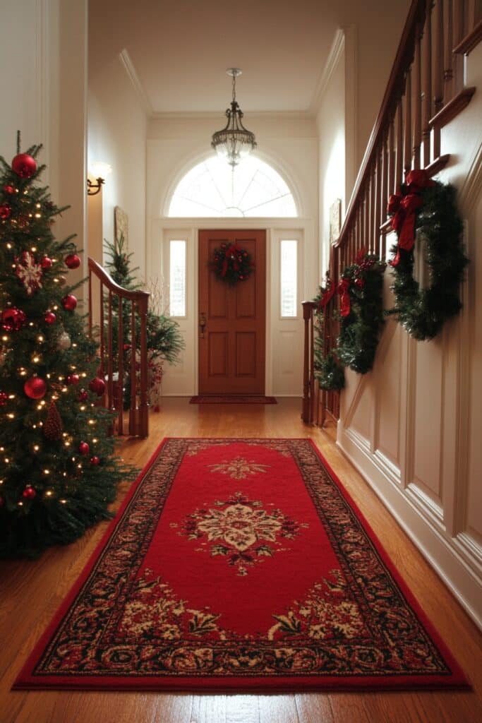 Timeless Red and Green Entryway