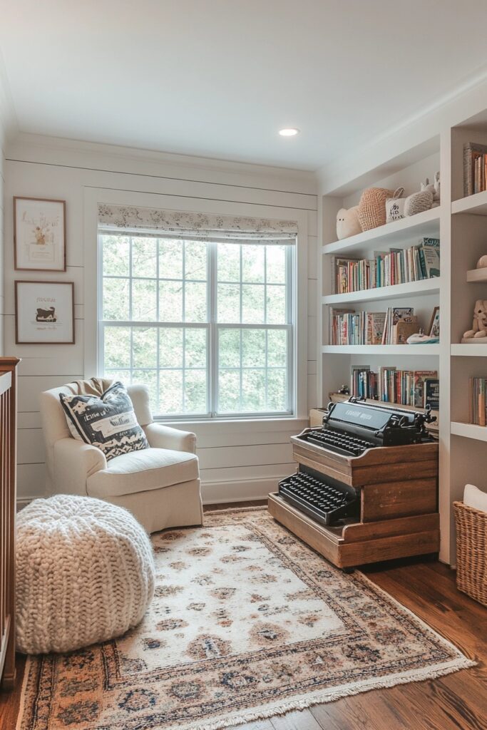 Typewriter-Inspired Baby Room