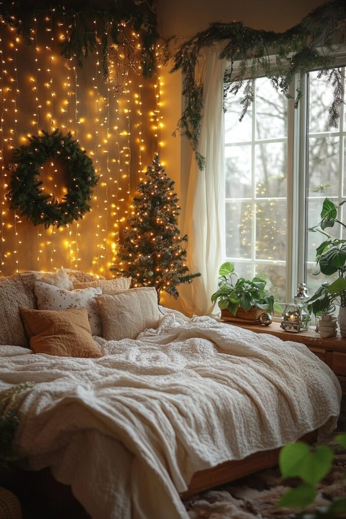 Whimsical Holiday Bedroom Decor